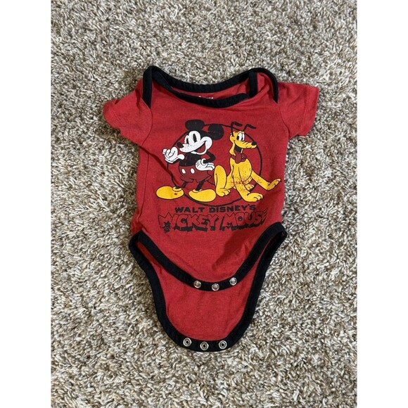 Other - Disney Baby Mickey Mouse Pluto Red Short Sleeve Bodysuit 3–6 Months